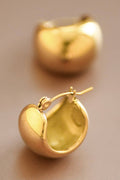 18K Gold Plated Waterproof Stainless Steel Hoop Earrings