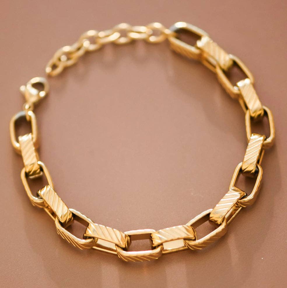 18K Gold Plated Waterproof Stainless Steel Chain Bracelet