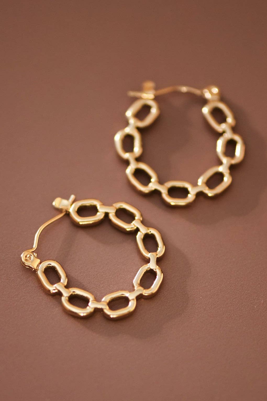 18K Gold Plated Waterproof Stainless Steel Hoop Earrings