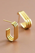 18K Gold Plated Waterproof Stainless Steel Hoop Earrings