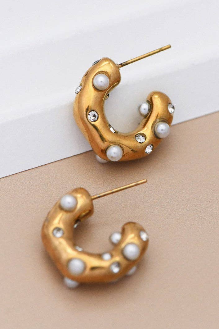 18K Gold Plated Waterproof Stainless Steel Hoop Earrings