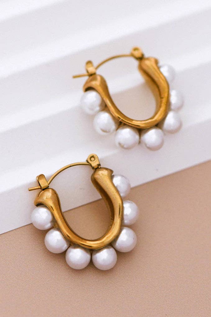 18K Gold Plated Waterproof Stainless Steel Hoop Earrings