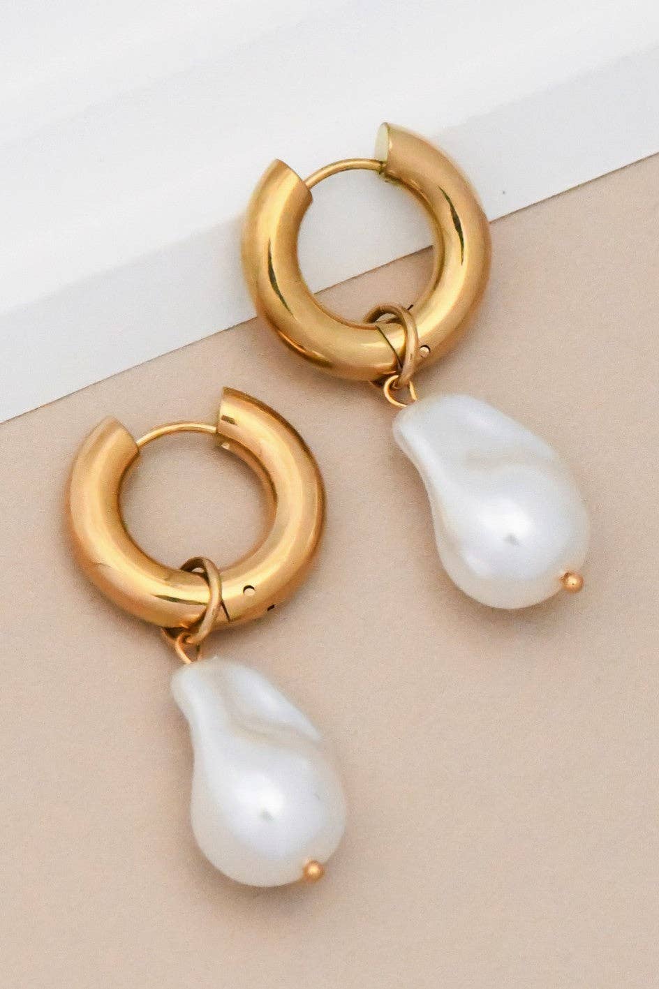 18K Gold Plated Waterproof Stainless Steel Drop Earrings