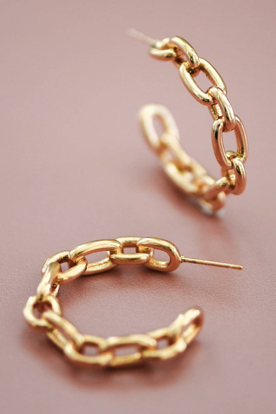 18K Gold Plated Waterproof Stainless Steel Hoop Earrings