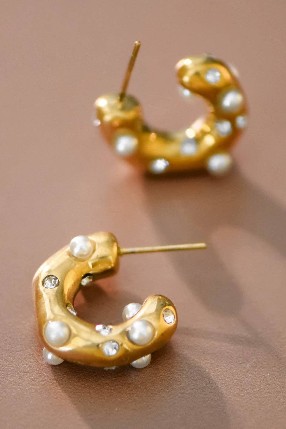 18K Gold Plated Waterproof Stainless Steel Hoop Earrings