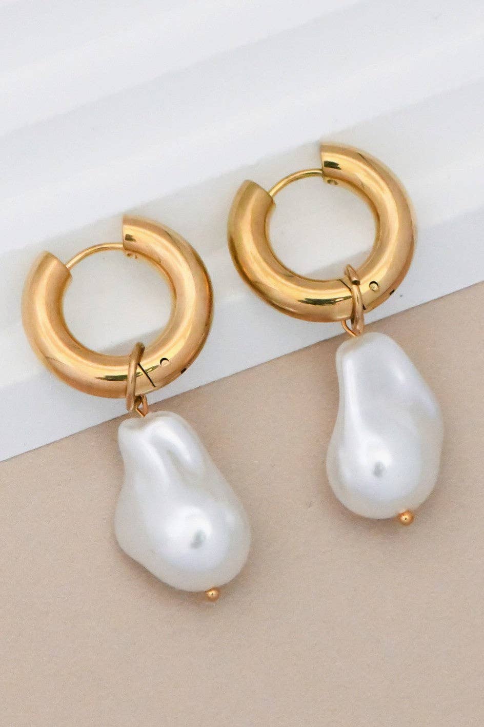 18K Gold Plated Waterproof Stainless Steel Drop Earrings