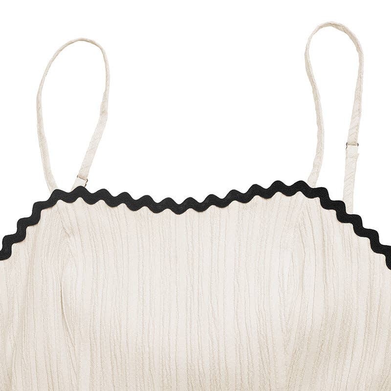 Contrast Trim Bow Back Cami Maxi Dress for Women