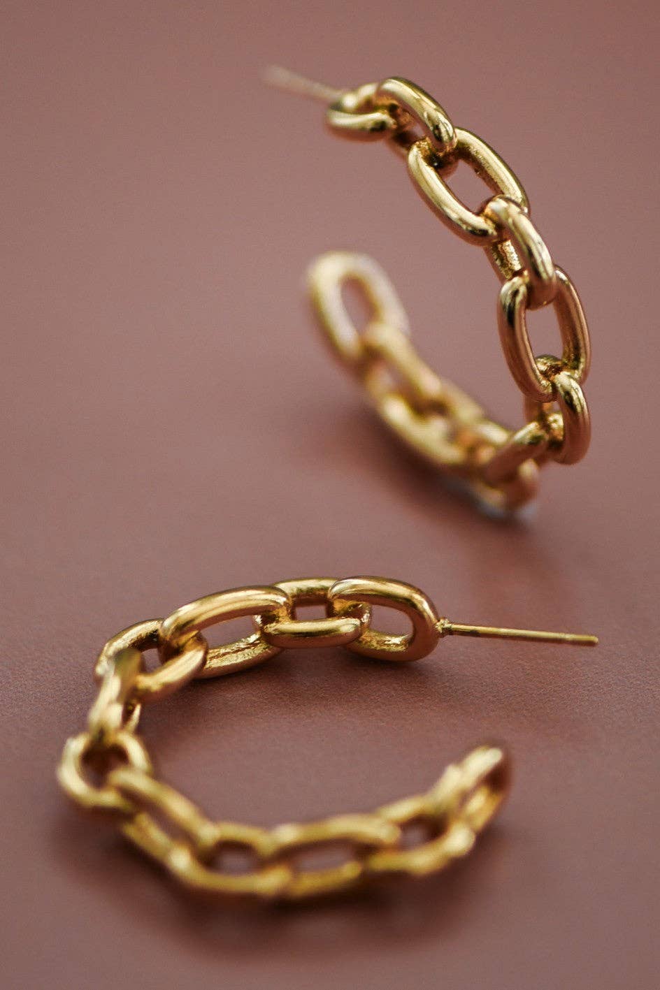 18K Gold Plated Waterproof Stainless Steel Hoop Earrings