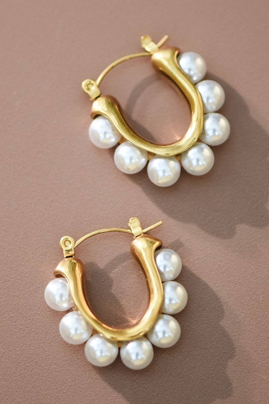 18K Gold Plated Waterproof Stainless Steel Hoop Earrings