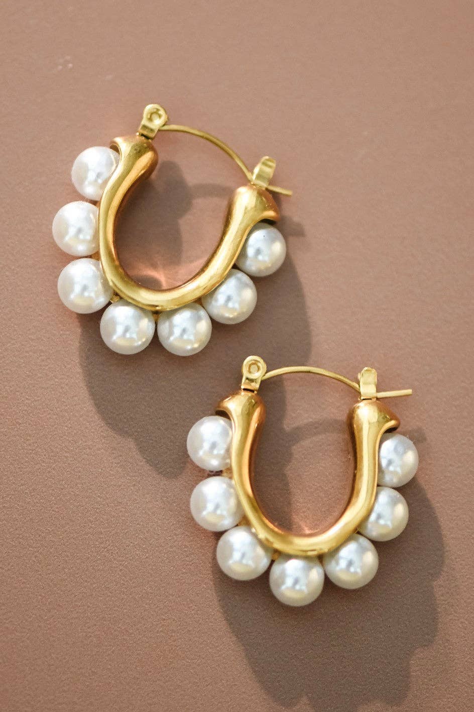 18K Gold Plated Waterproof Stainless Steel Hoop Earrings