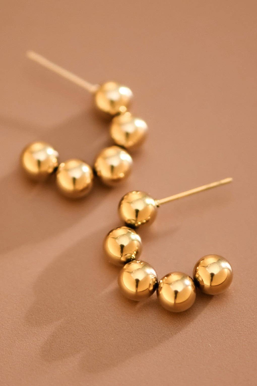 18K Gold Plated Waterproof Stainless Steel Hoop Earrings