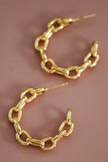 18K Gold Plated Waterproof Stainless Steel Hoop Earrings