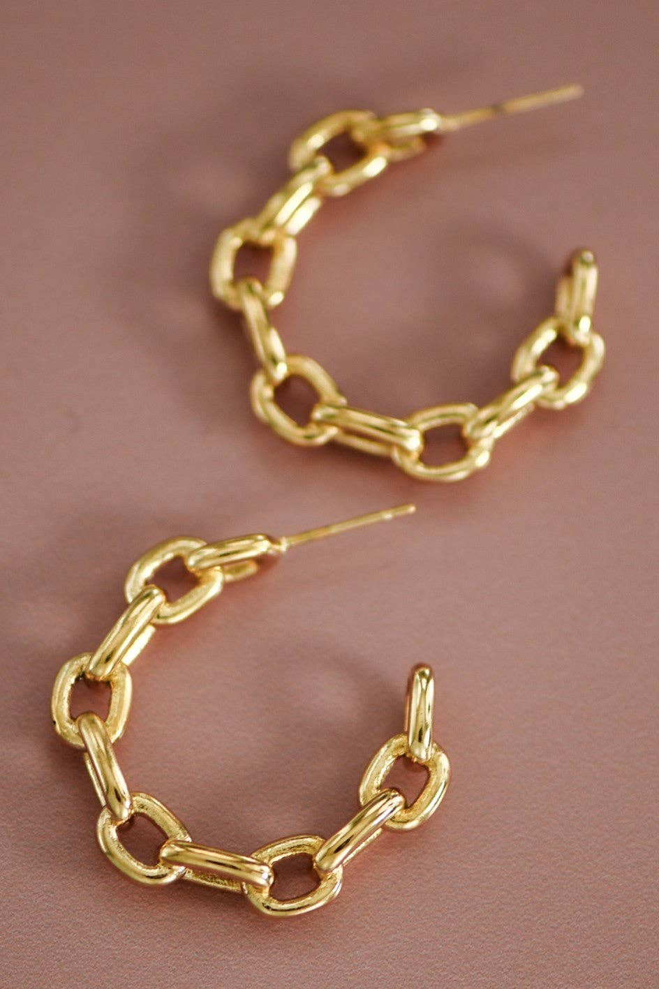 18K Gold Plated Waterproof Stainless Steel Hoop Earrings