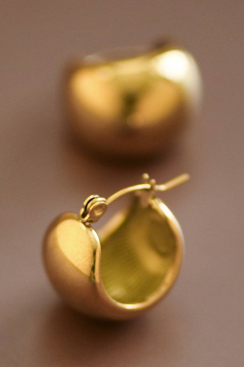 18K Gold Plated Waterproof Stainless Steel Hoop Earrings