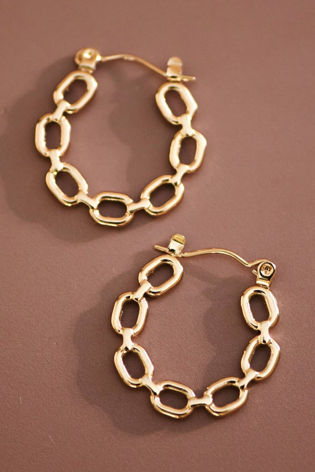 18K Gold Plated Waterproof Stainless Steel Hoop Earrings