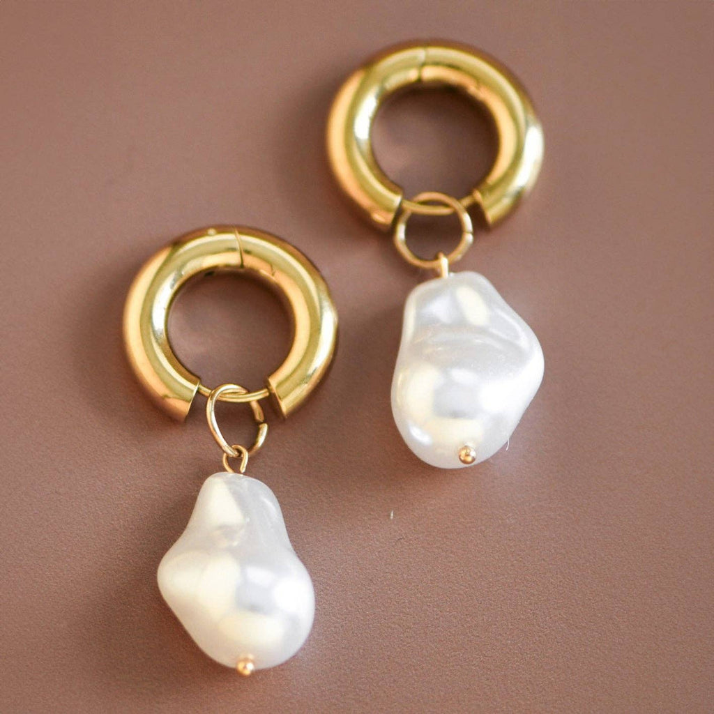 18K Gold Plated Waterproof Stainless Steel Drop Earrings