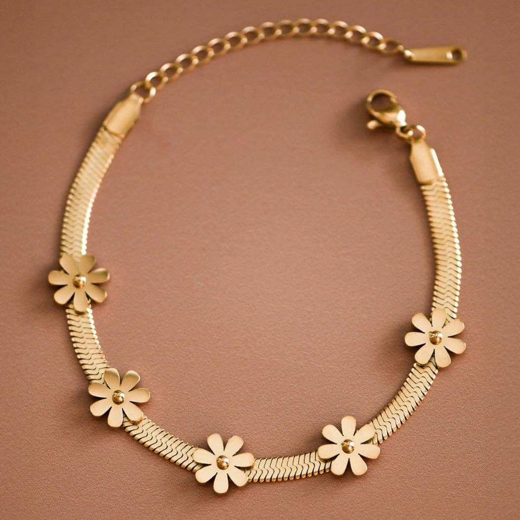 18K Gold Plated Waterproof Stainless Steel Chain Bracelet
