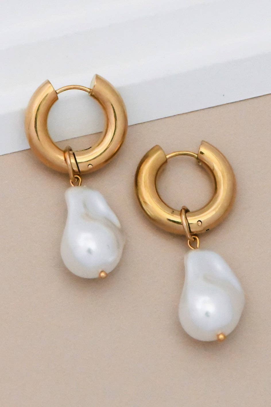 18K Gold Plated Waterproof Stainless Steel Drop Earrings