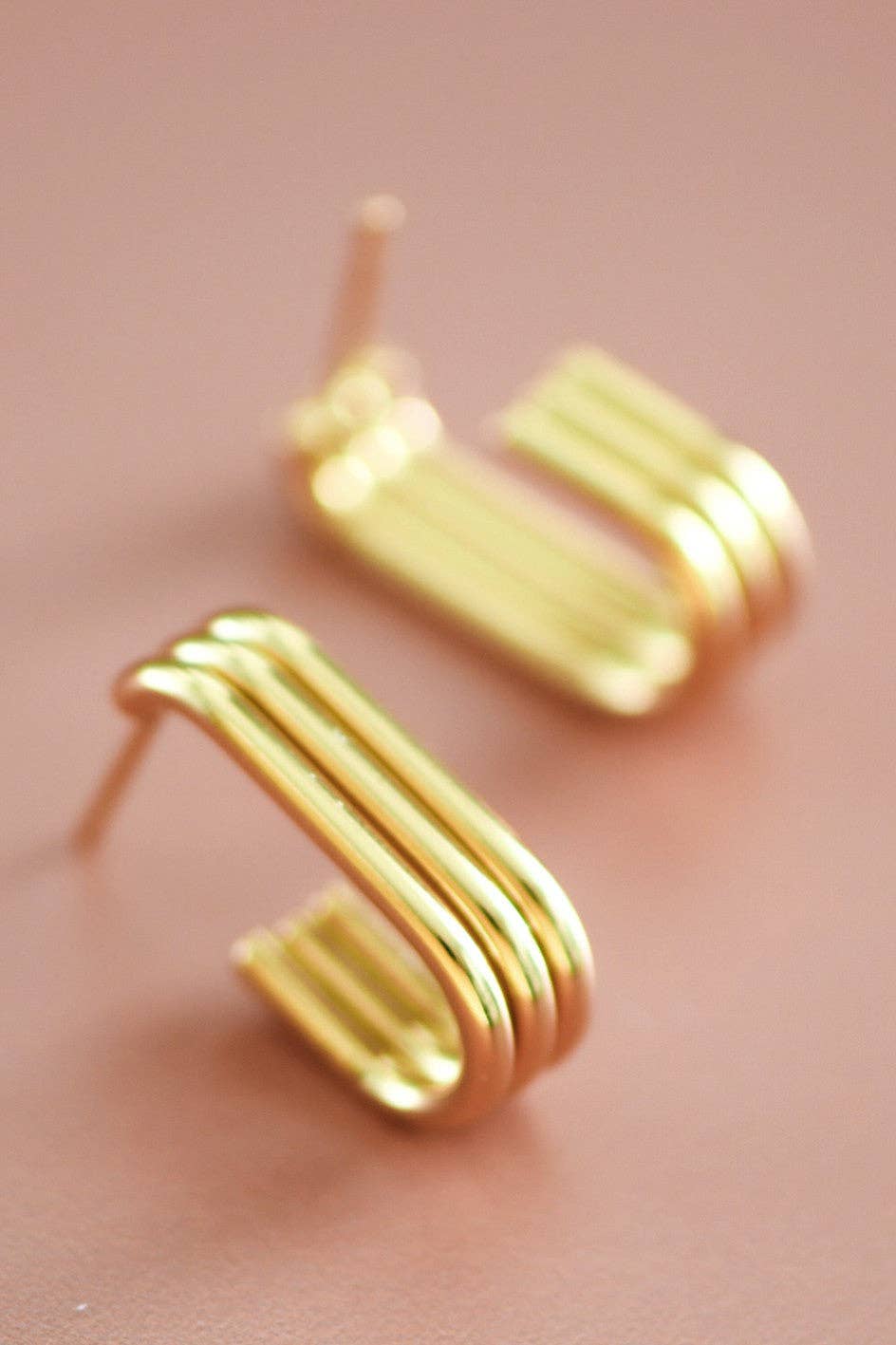 18K Gold Plated Waterproof Stainless Steel Hoop Earrings