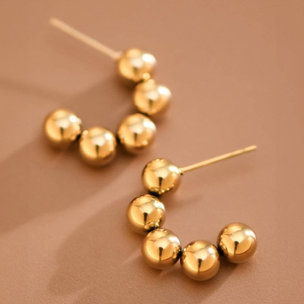 18K Gold Plated Waterproof Stainless Steel Hoop Earrings