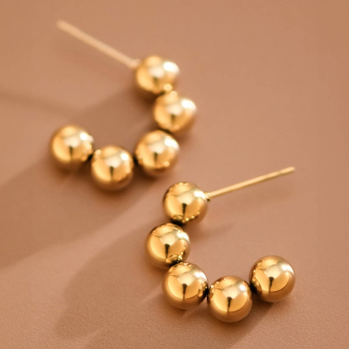 18K Gold Plated Waterproof Stainless Steel Hoop Earrings