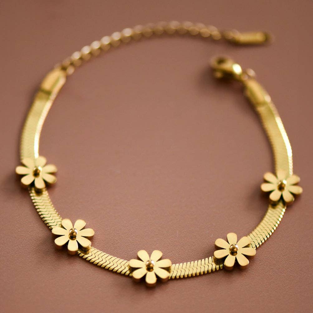 18K Gold Plated Waterproof Stainless Steel Chain Bracelet