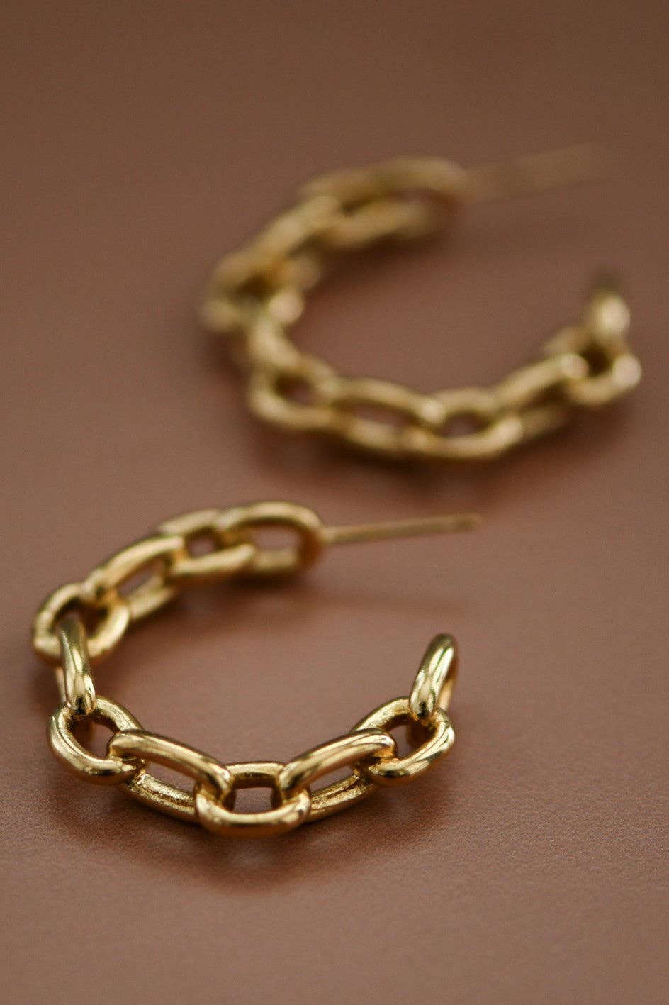 18K Gold Plated Waterproof Stainless Steel Hoop Earrings